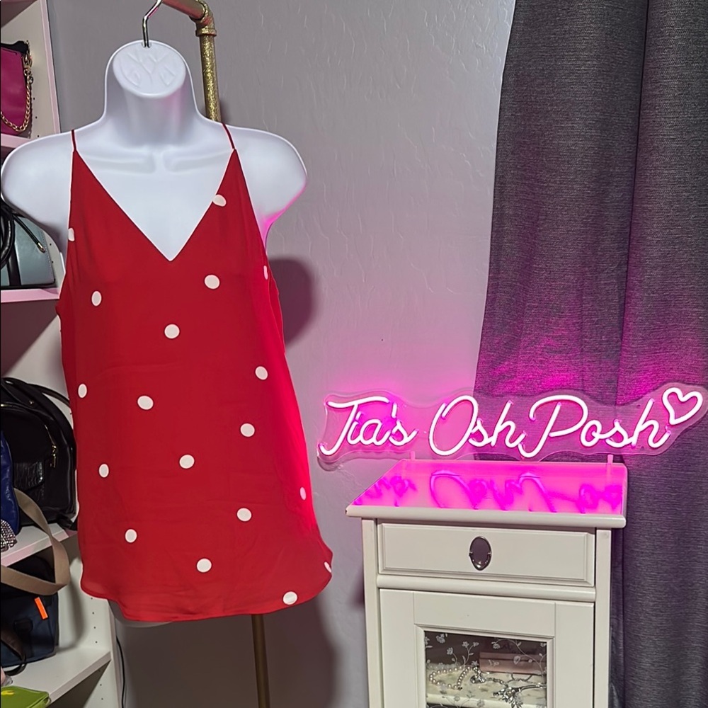 No.062 LOFT Red Polka Dot Tank Top - Picture 8 of 8